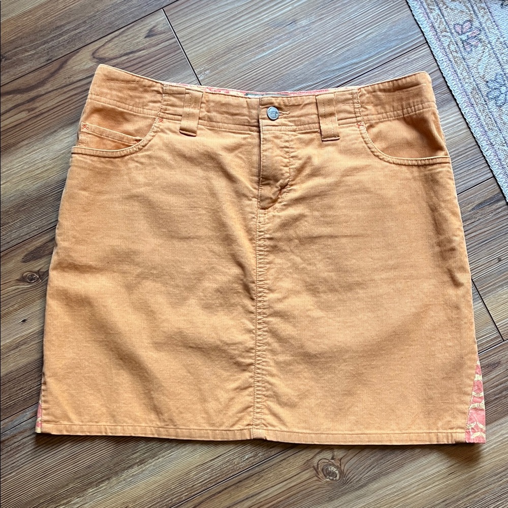 Women’s Horny Toad Brand Orange Fine corduroy Jean Skirt